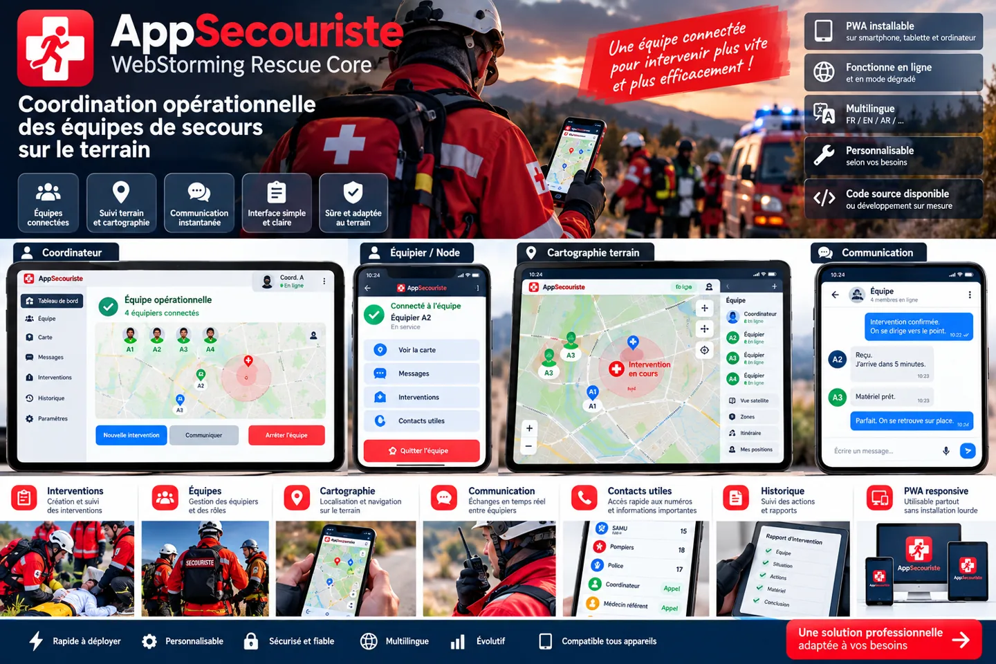 Présentation officielle de AppSecouriste : coordonner les équipes de secours sur le terrain