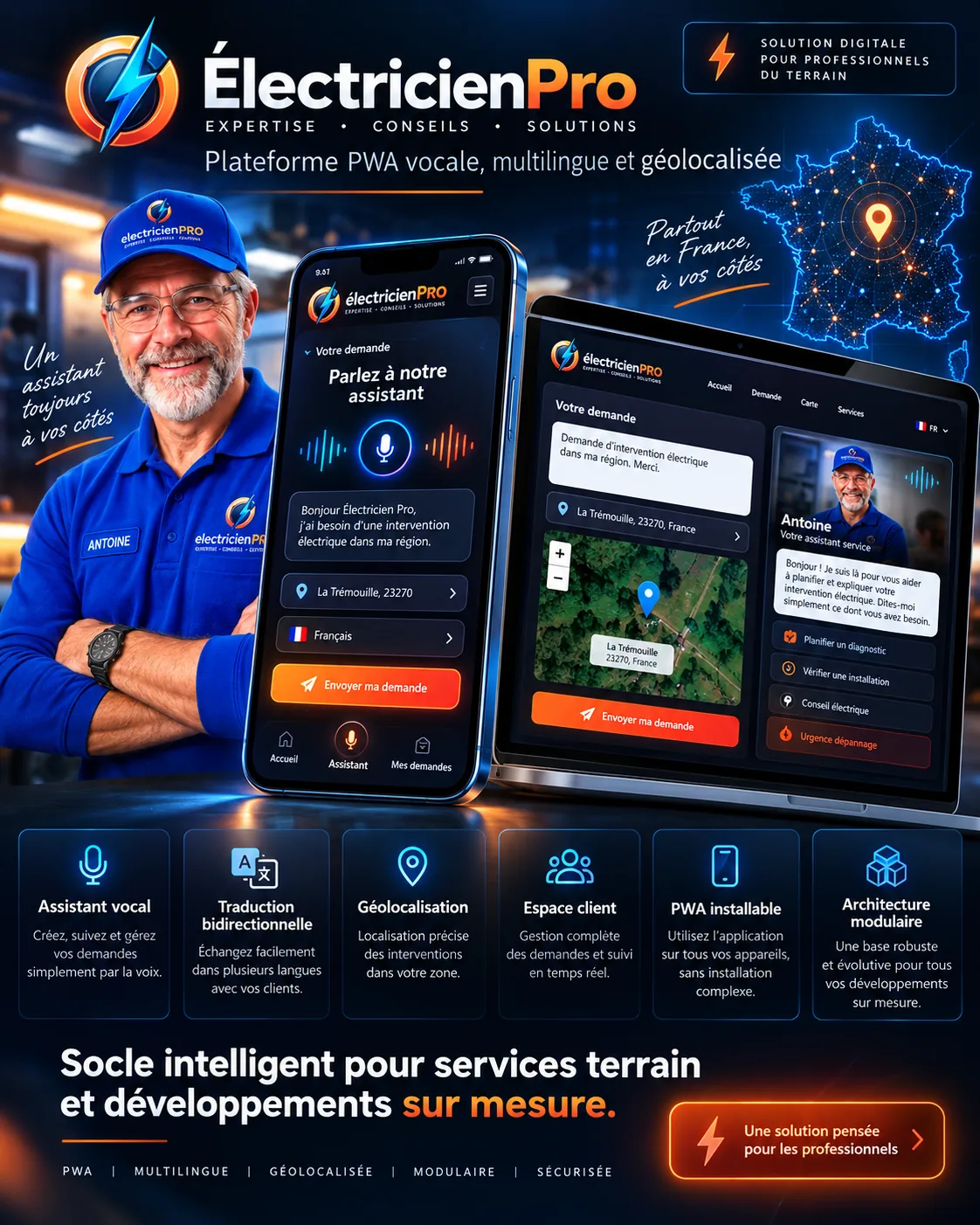 Interface de Électricien Pro