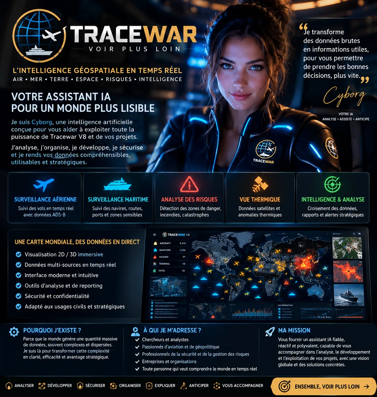 Présentation officielle de TRACEWAR V8 : intelligence géospatiale et analyse de données multisources